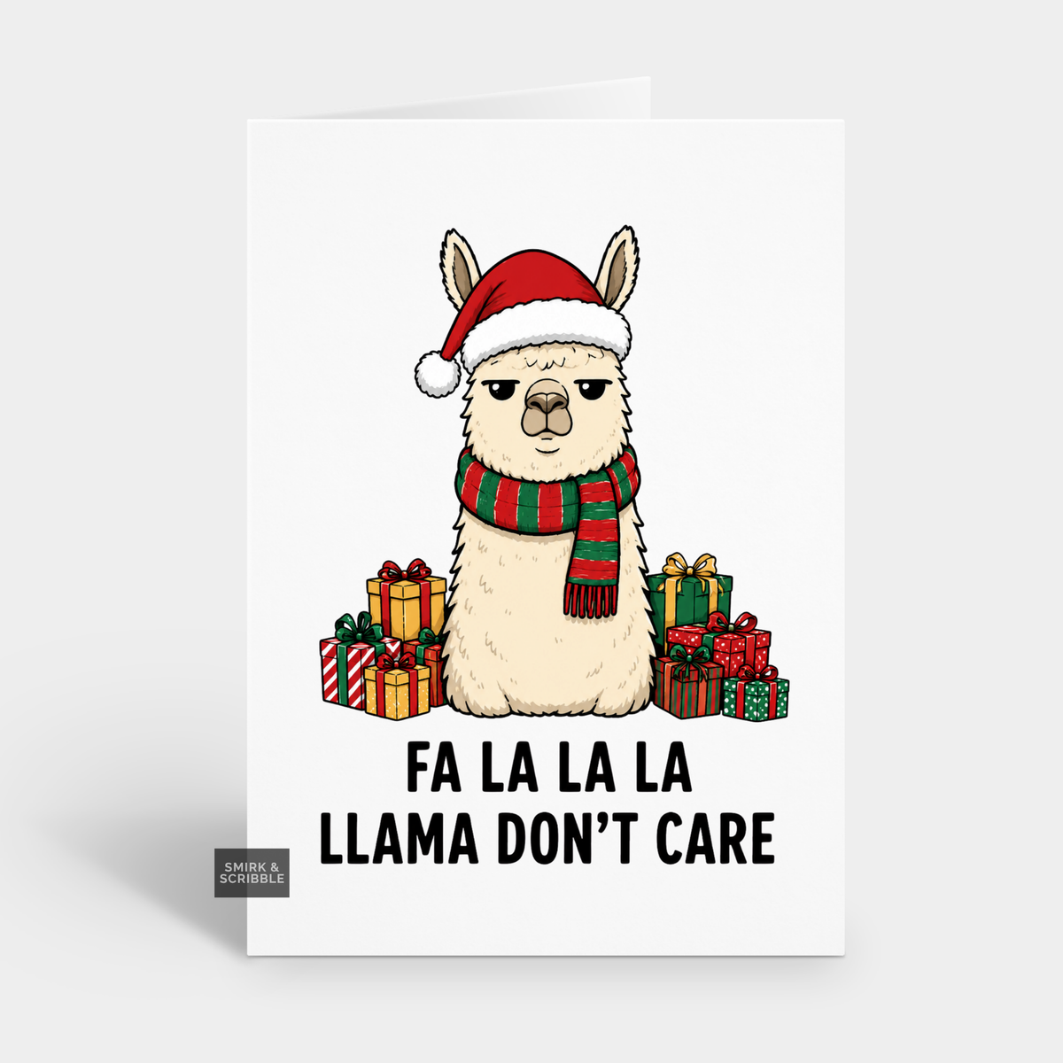 Funny Christmas Card - Fa La Llama