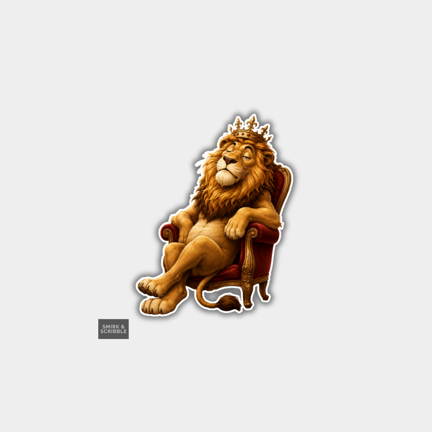 Funny Die Cut Vinyl Sticker - Sleeping Lion