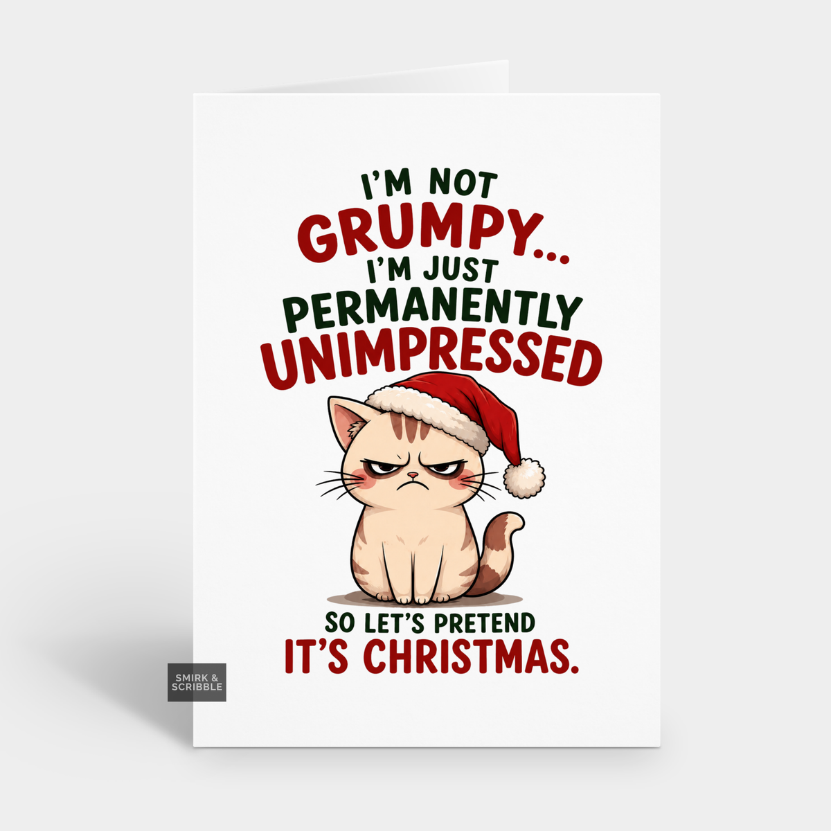Funny Christmas Card - Not Grumpy Cat