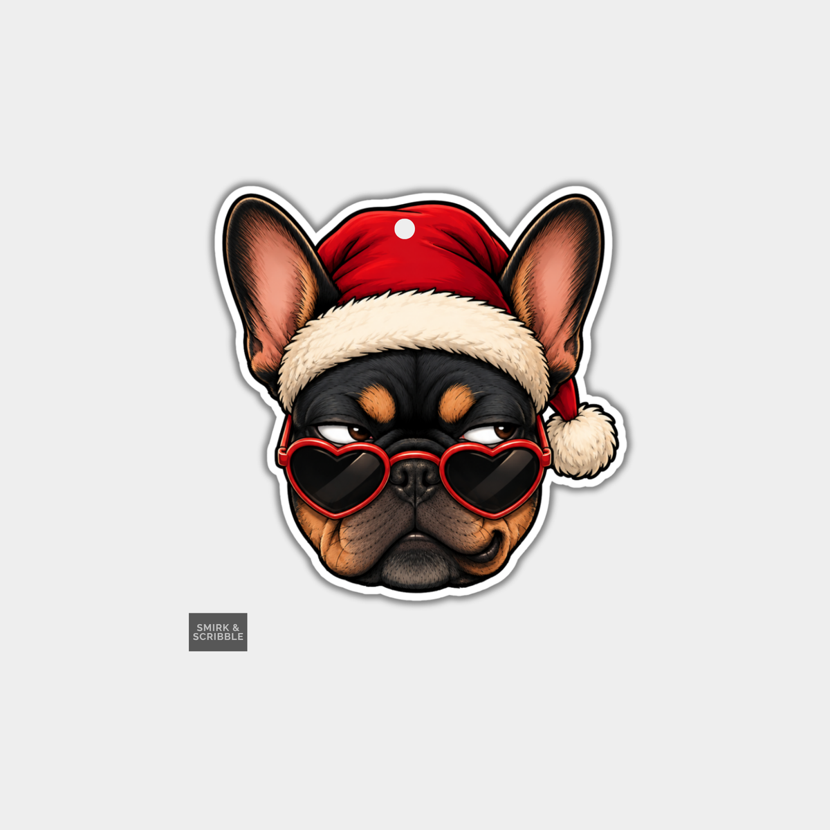 Funny Christmas Gift Tags - French Bulldog In Sunglasses
