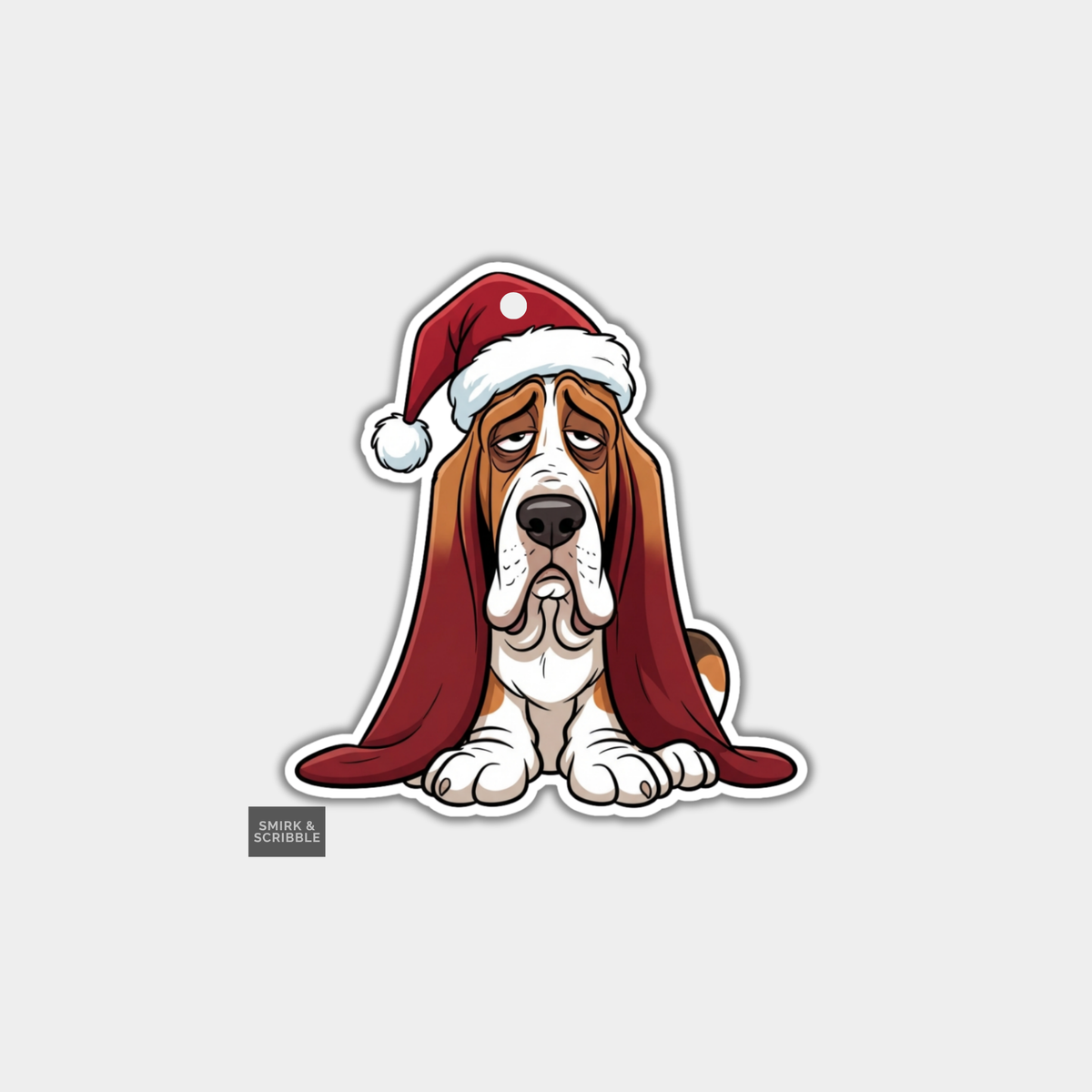 Funny Christmas Gift Tags - Sad Basset Hound