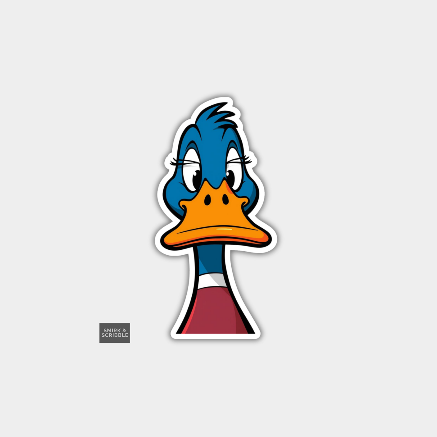 Funny Character Vinyl Sticker - Blue Duck