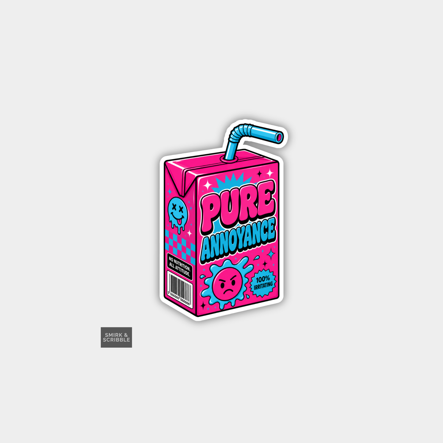 Funny Snarky Juice Box Vinyl Sticker - Annoyance