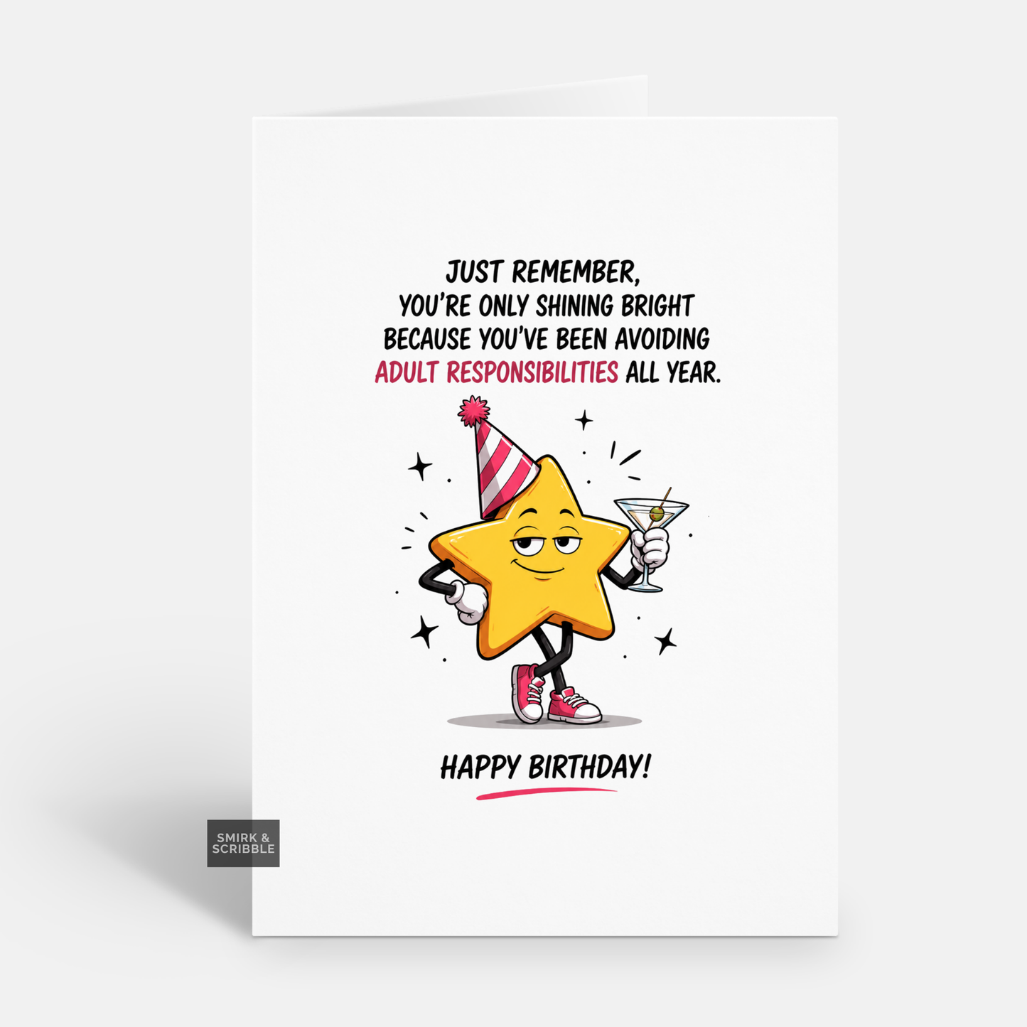 Funny Birthday Card - Shining Bright Star