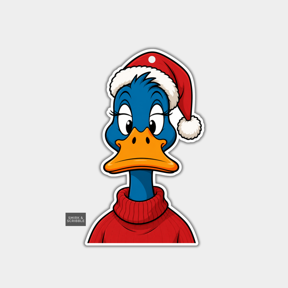 Funny Christmas Gift Tags - Cute Blue Duck