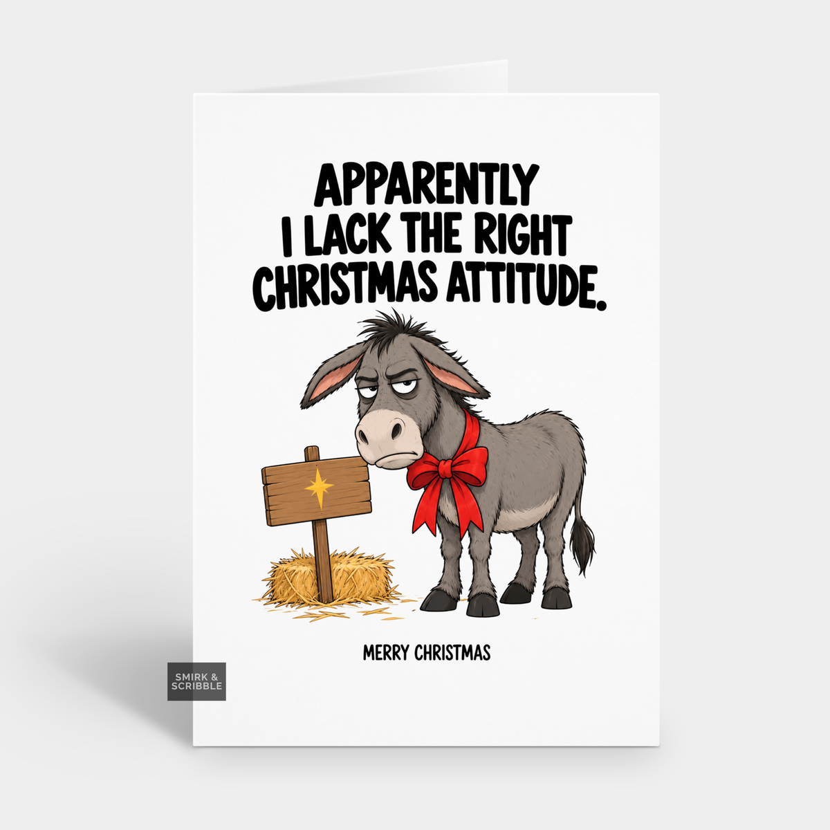 Funny Christmas Card - Attitude Donkey