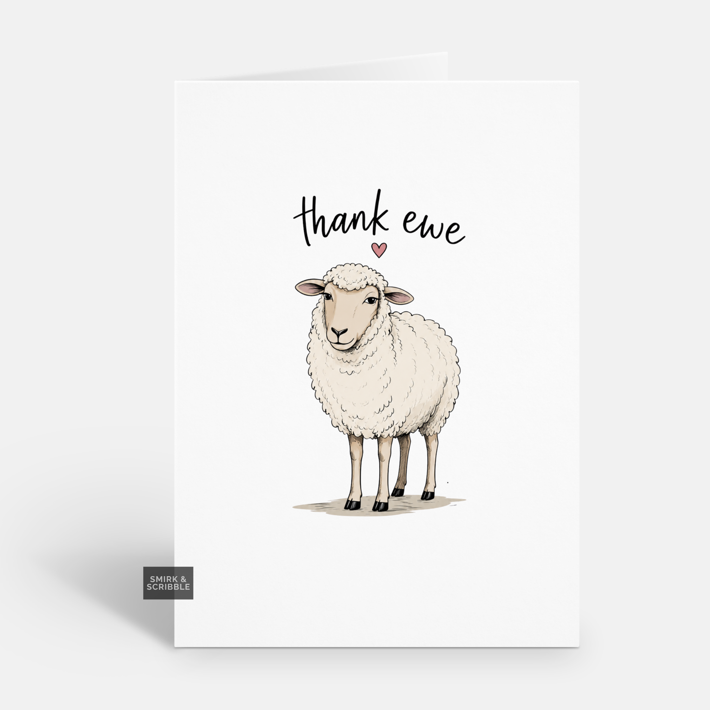 Funny Thank You Card - Sheep Pun Ewe