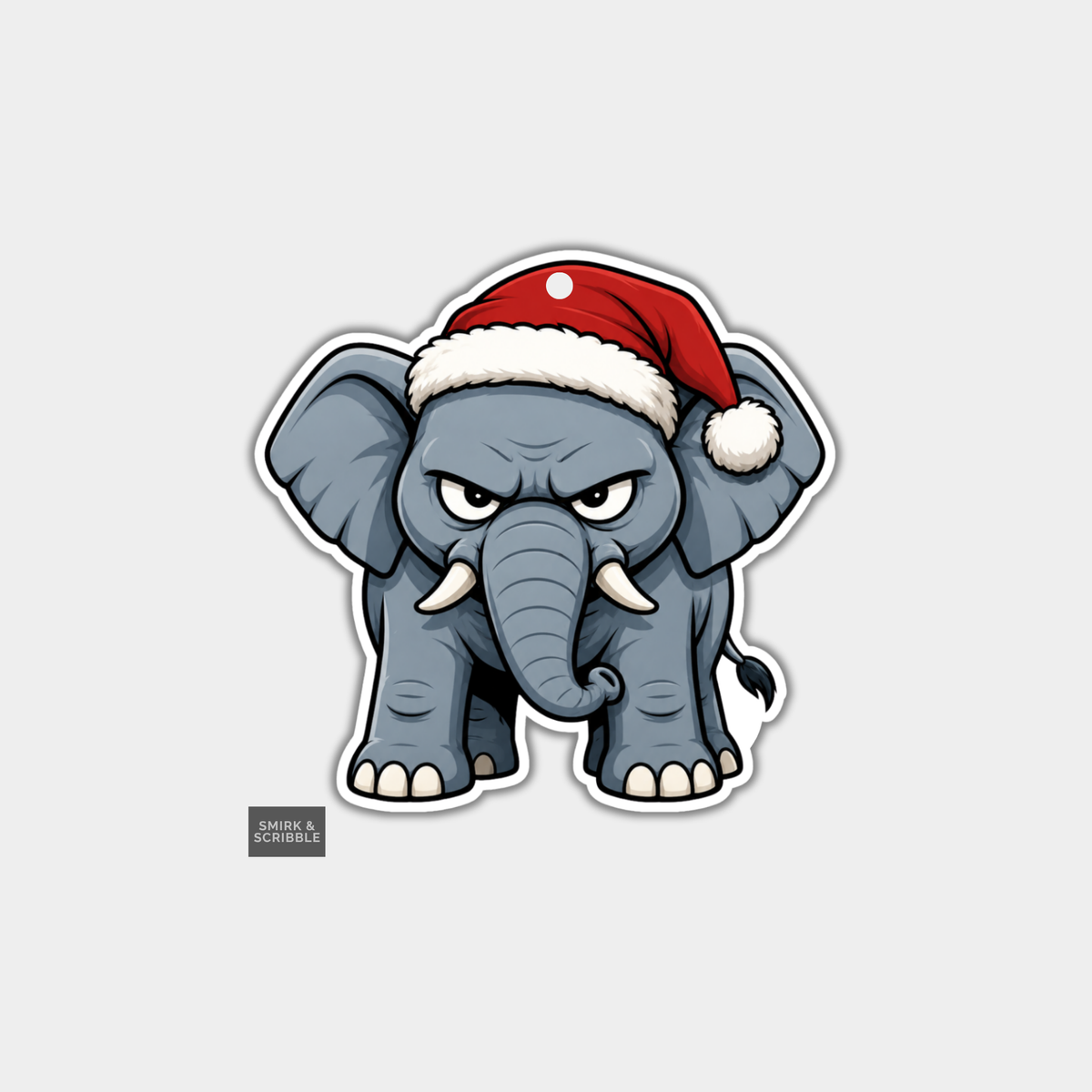 Funny Christmas Gift Tags - Grumpy Elephant