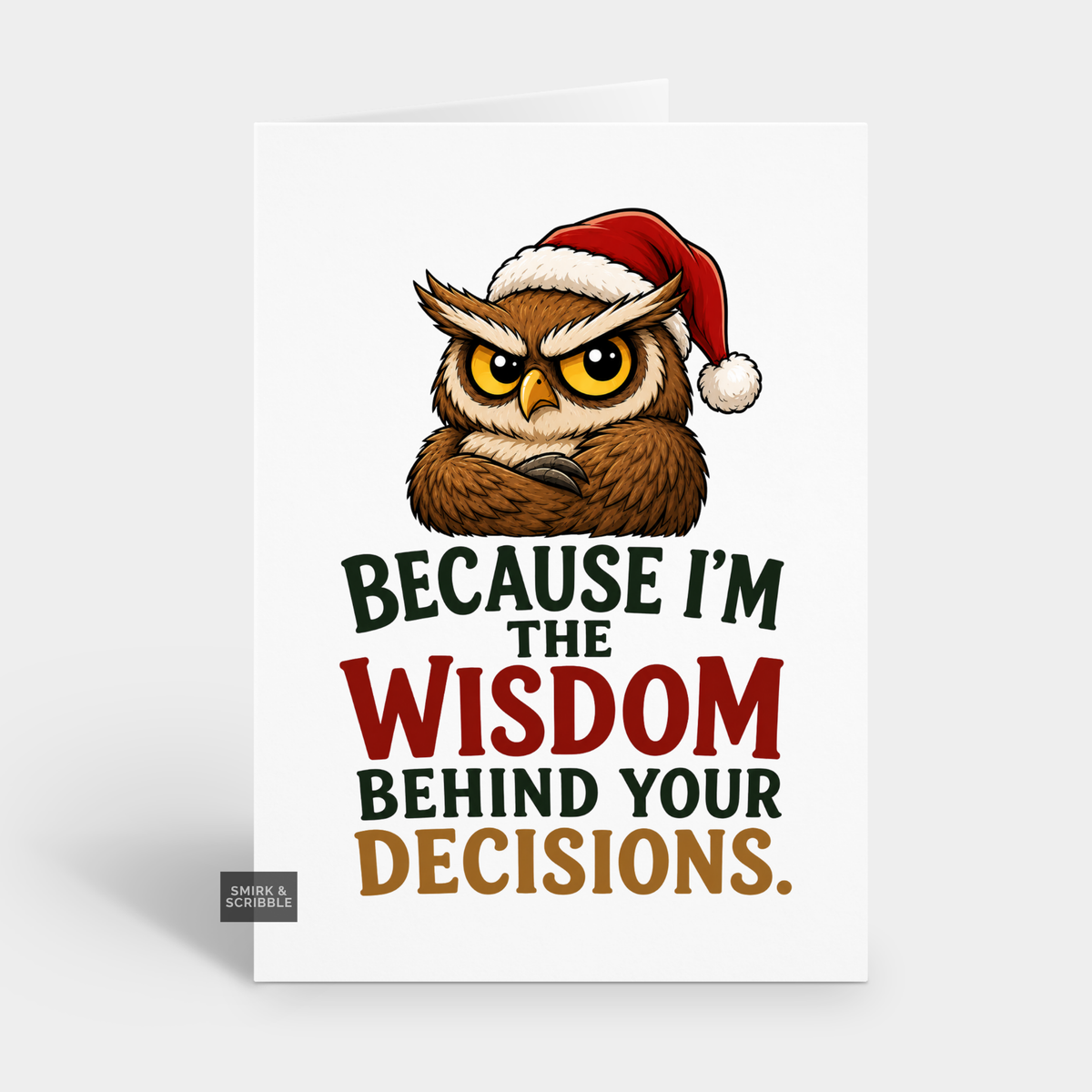 Funny Christmas Card - The Wisdom Owl