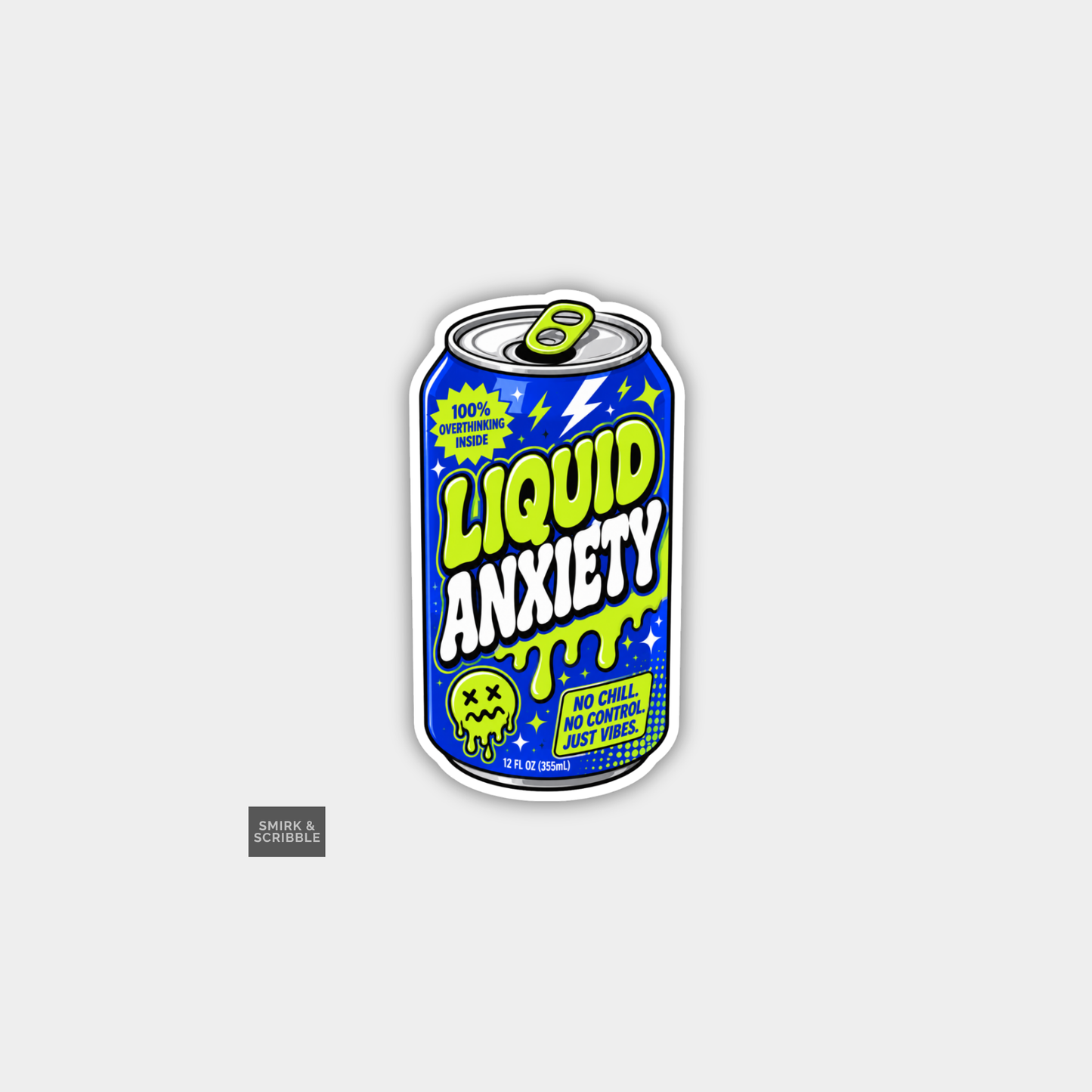 Funny Snarky Soda Can Vinyl Sticker - Anxiety