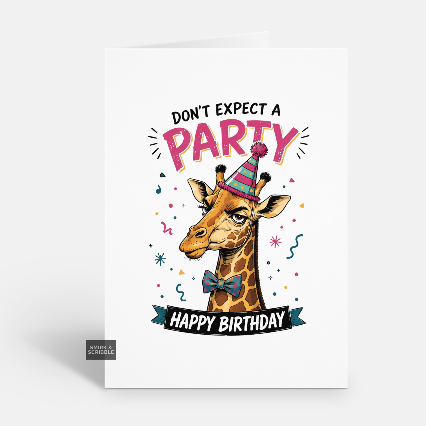 Funny Birthday Card - Grumpy Giraffe