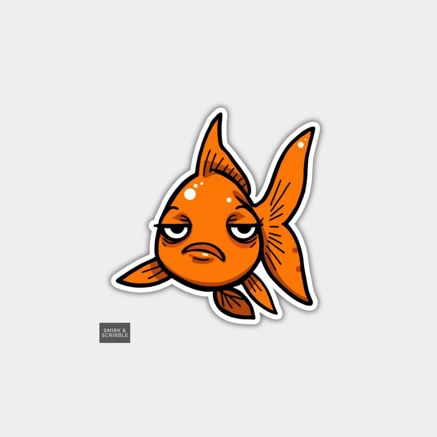 Funny Character Vinyl Sticker - Attitude Fish