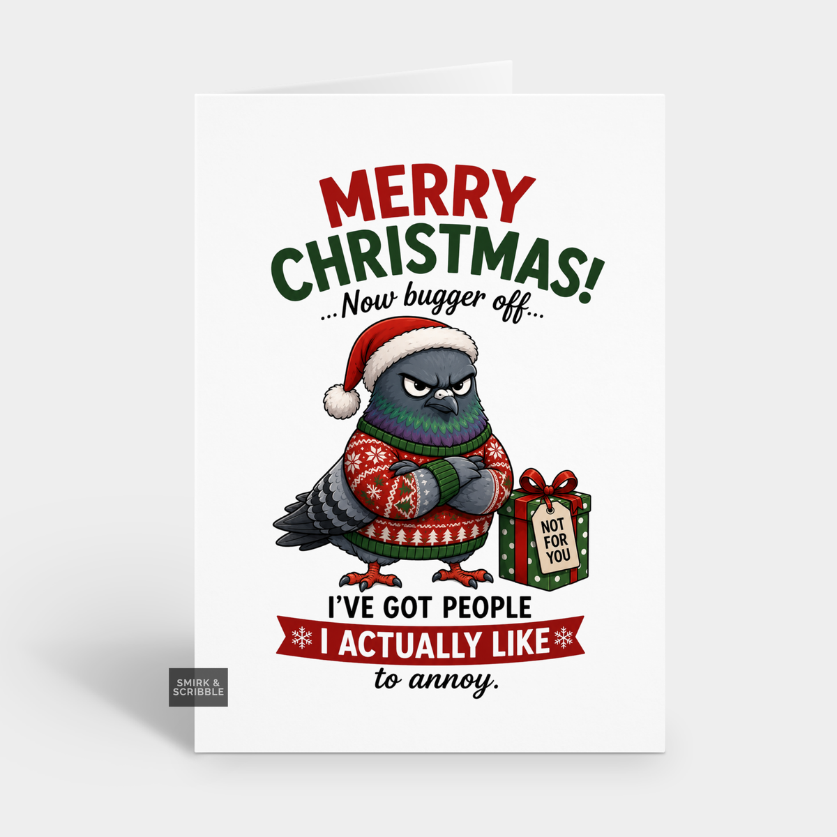 Funny Christmas Card - Annoying Pigeon