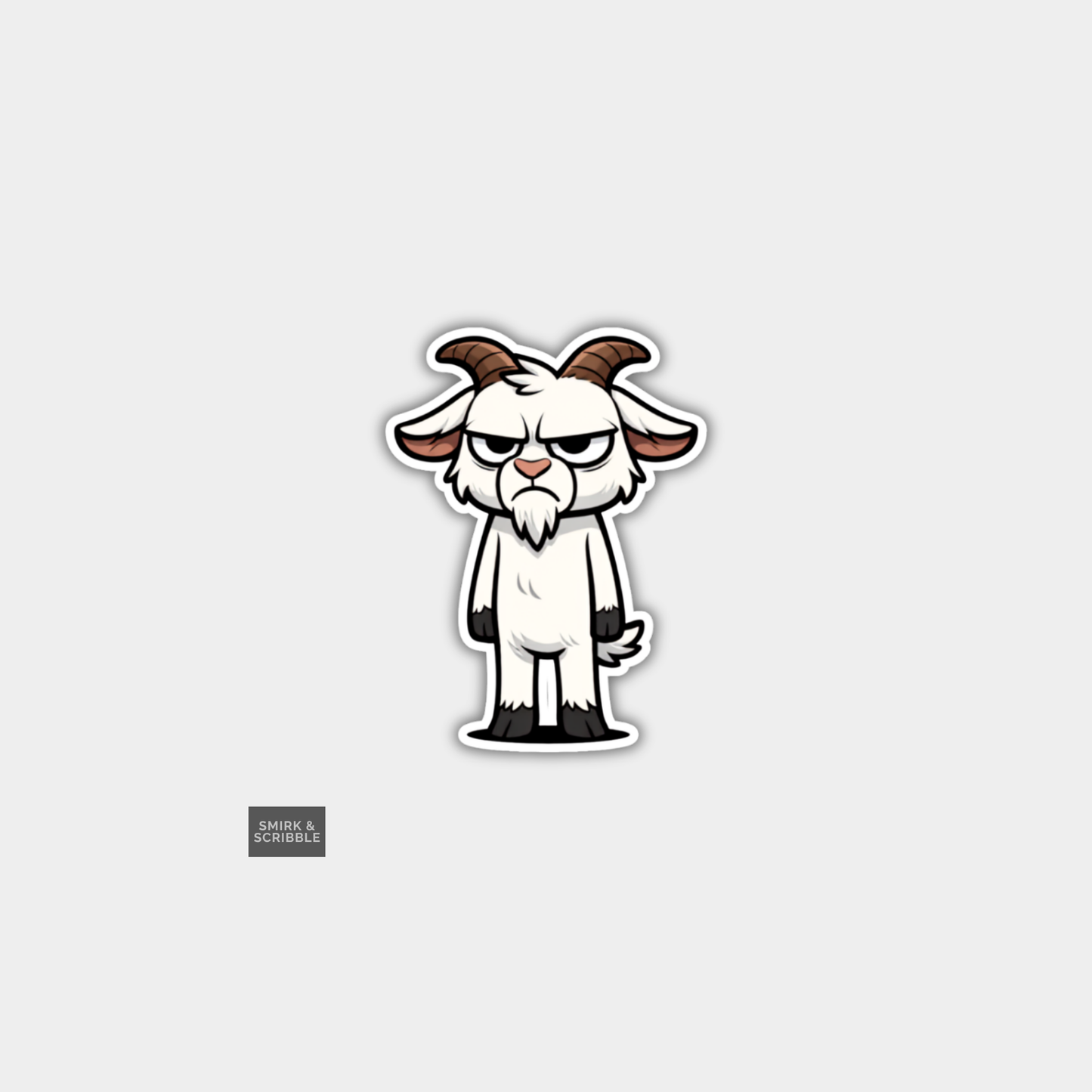 Funny Character Vinyl Sticker - Grumpy Goat
