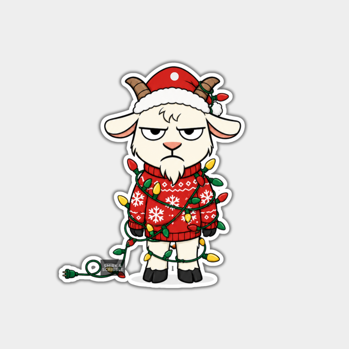 Funny Christmas Gift Tags - Cute Grumpy Goat