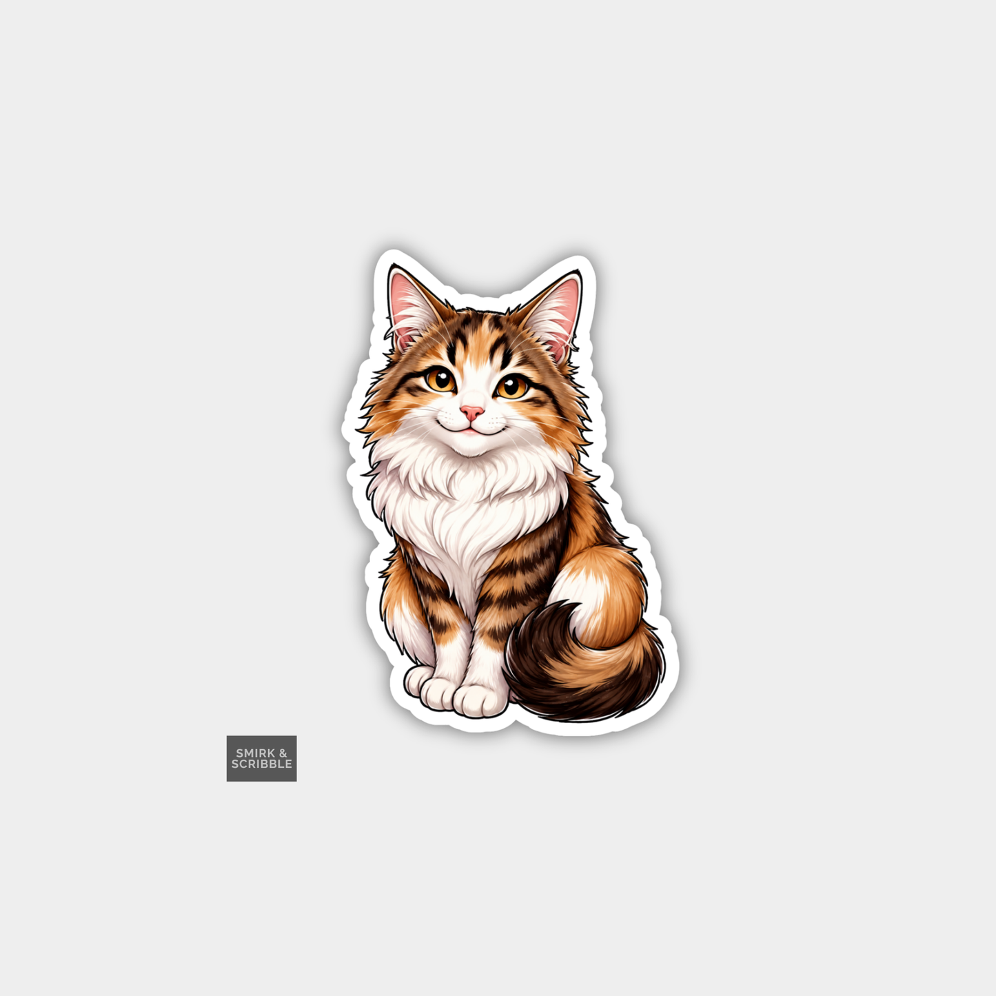 Funny Die Cut Vinyl Sticker - Cute kitten Posing