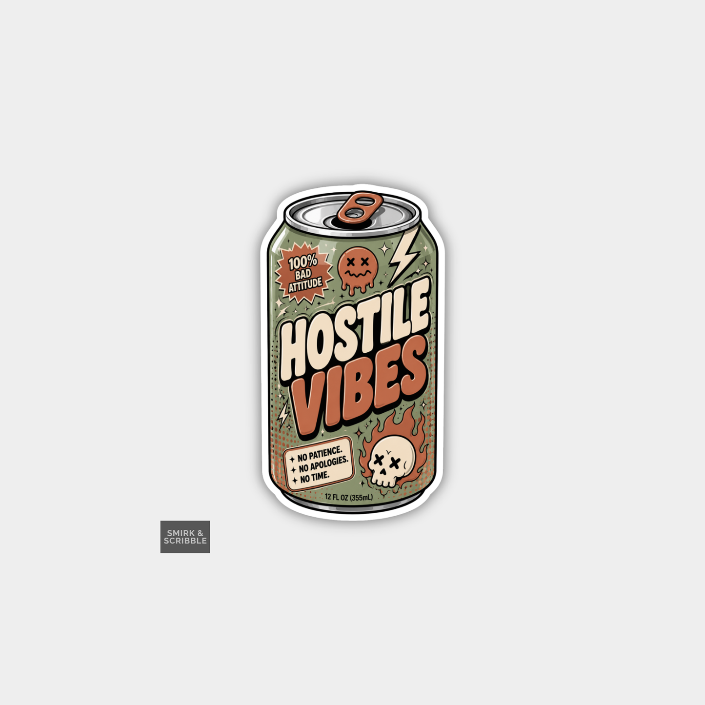 Funny Snarky Soda Can Vinyl Sticker - Hostile
