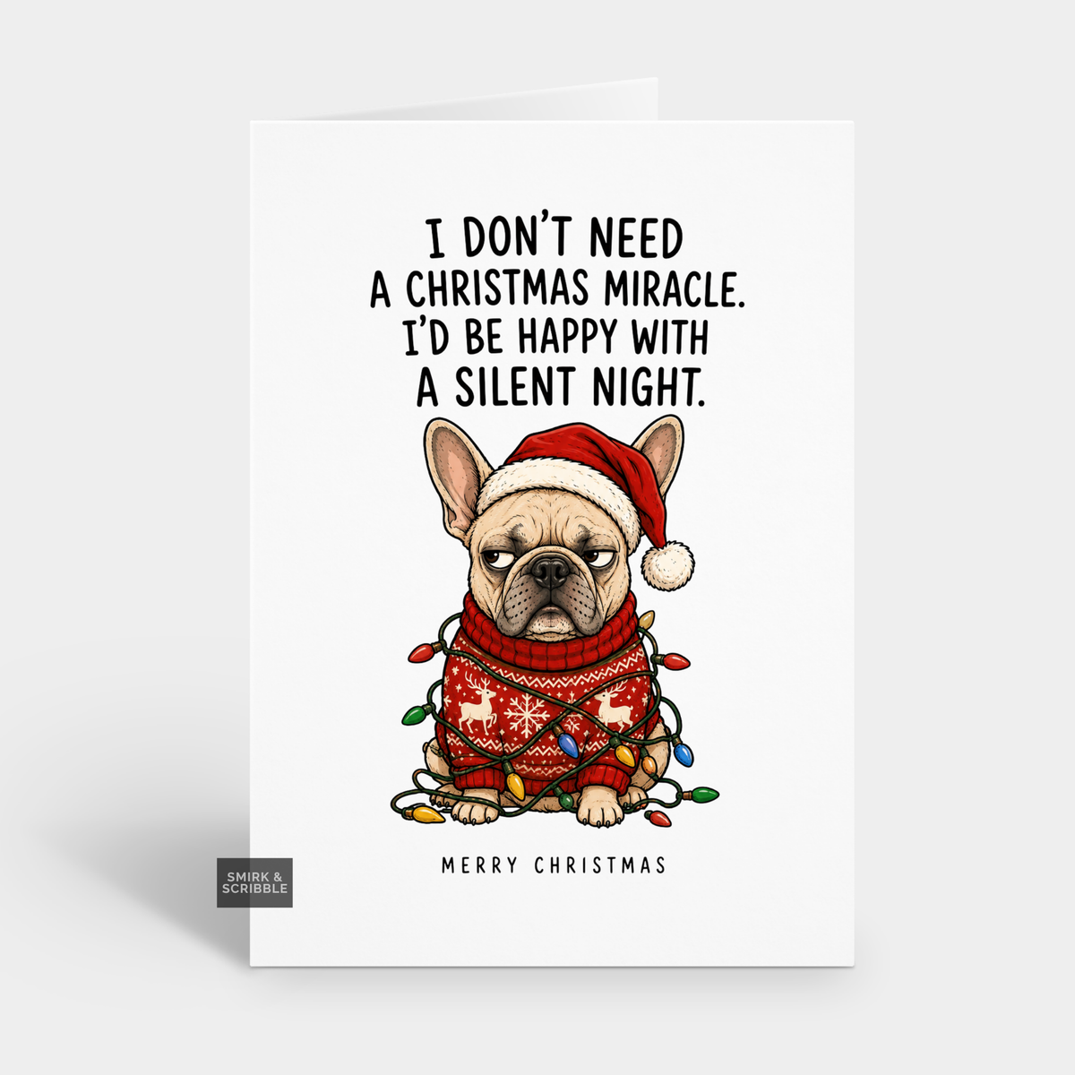 Funny Christmas Card - Silent Night Dog