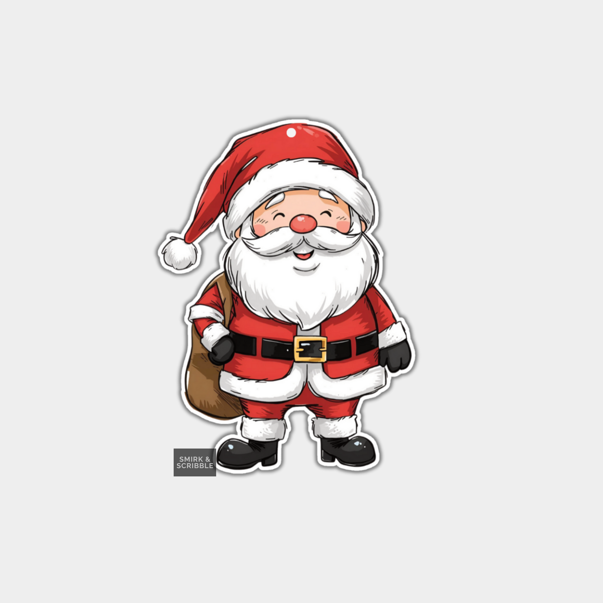 Funny Christmas Gift Tags - Happy Santa Claus