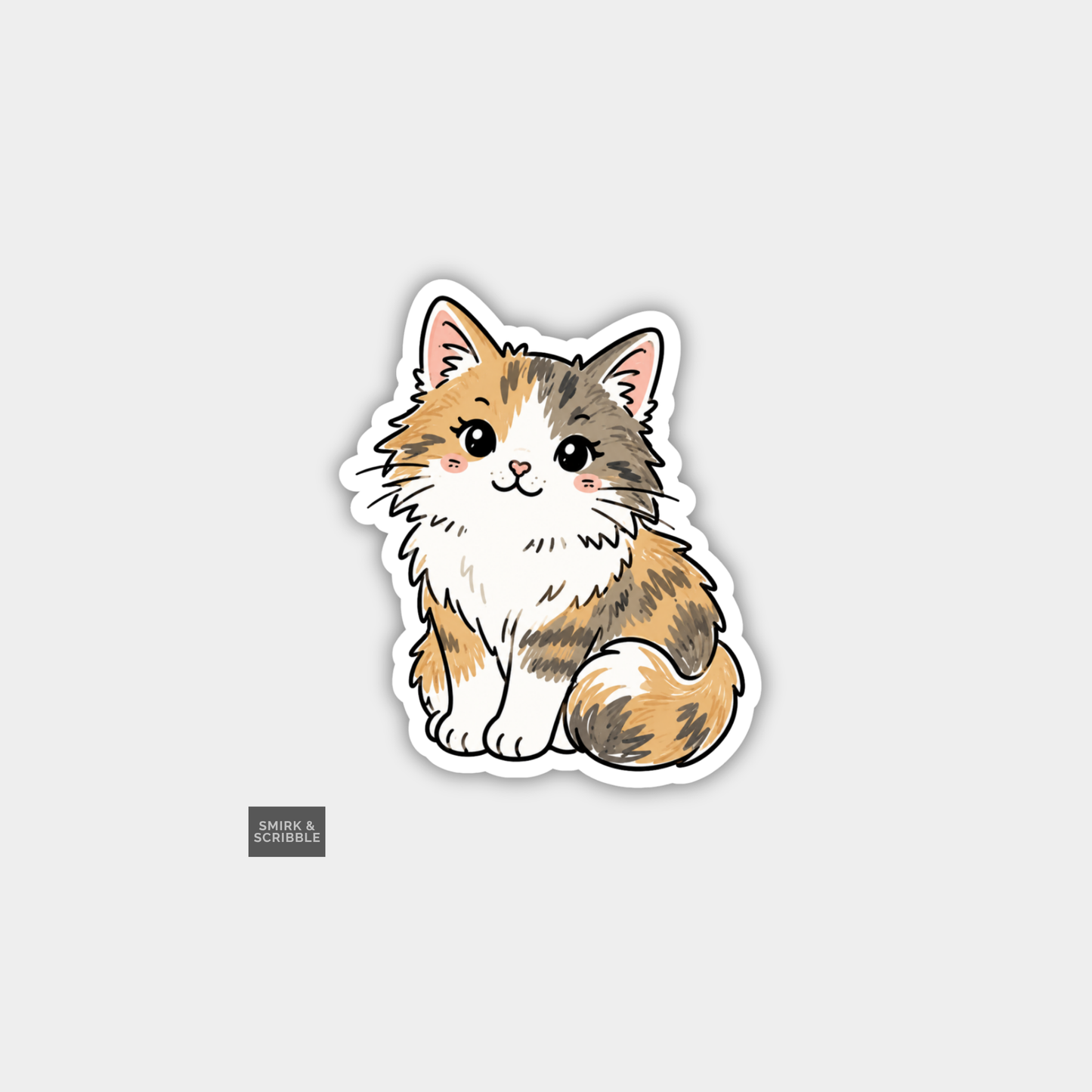 Funny Die Cut Vinyl Sticker - Cute kitten