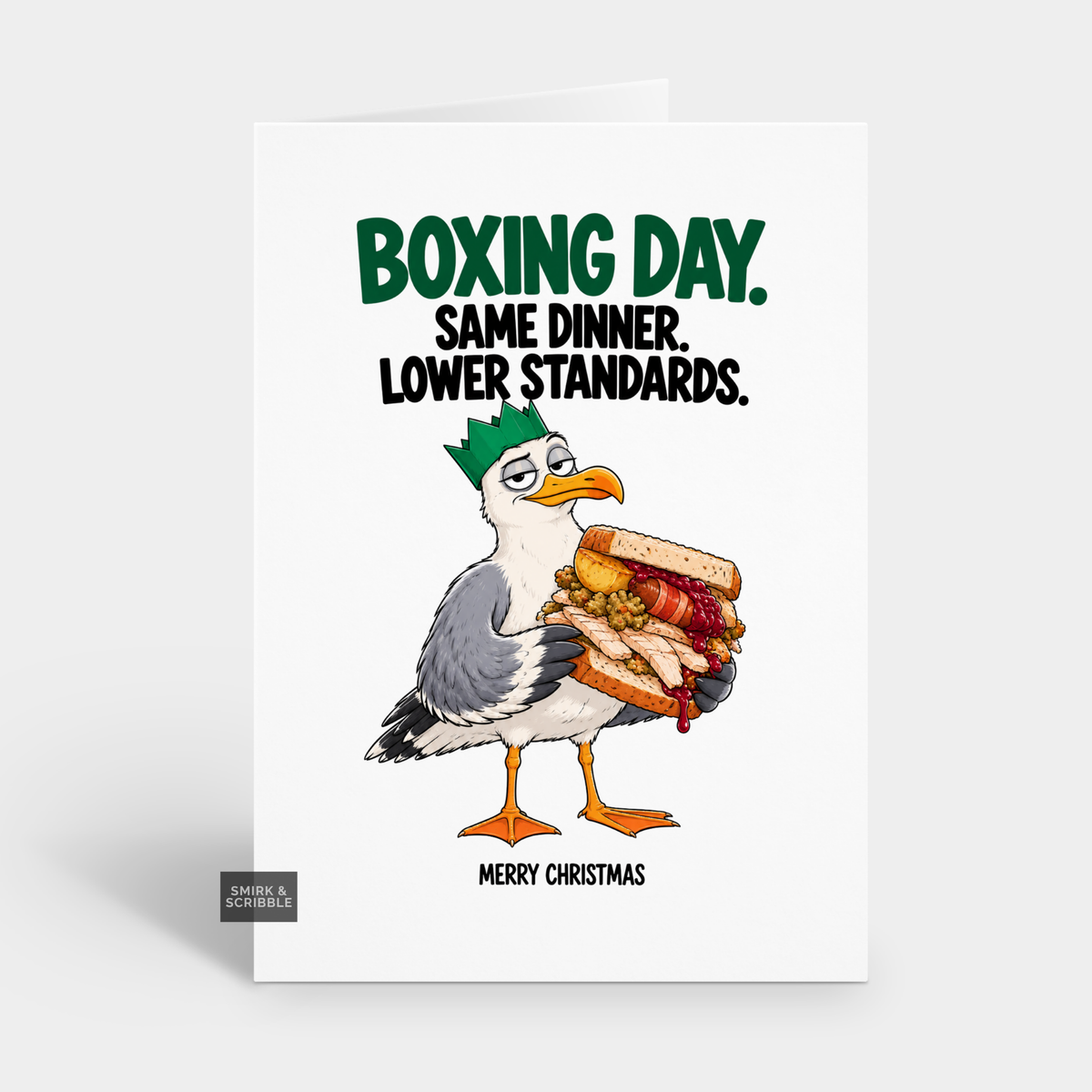 Funny Christmas Card - Boxing Day Dinner