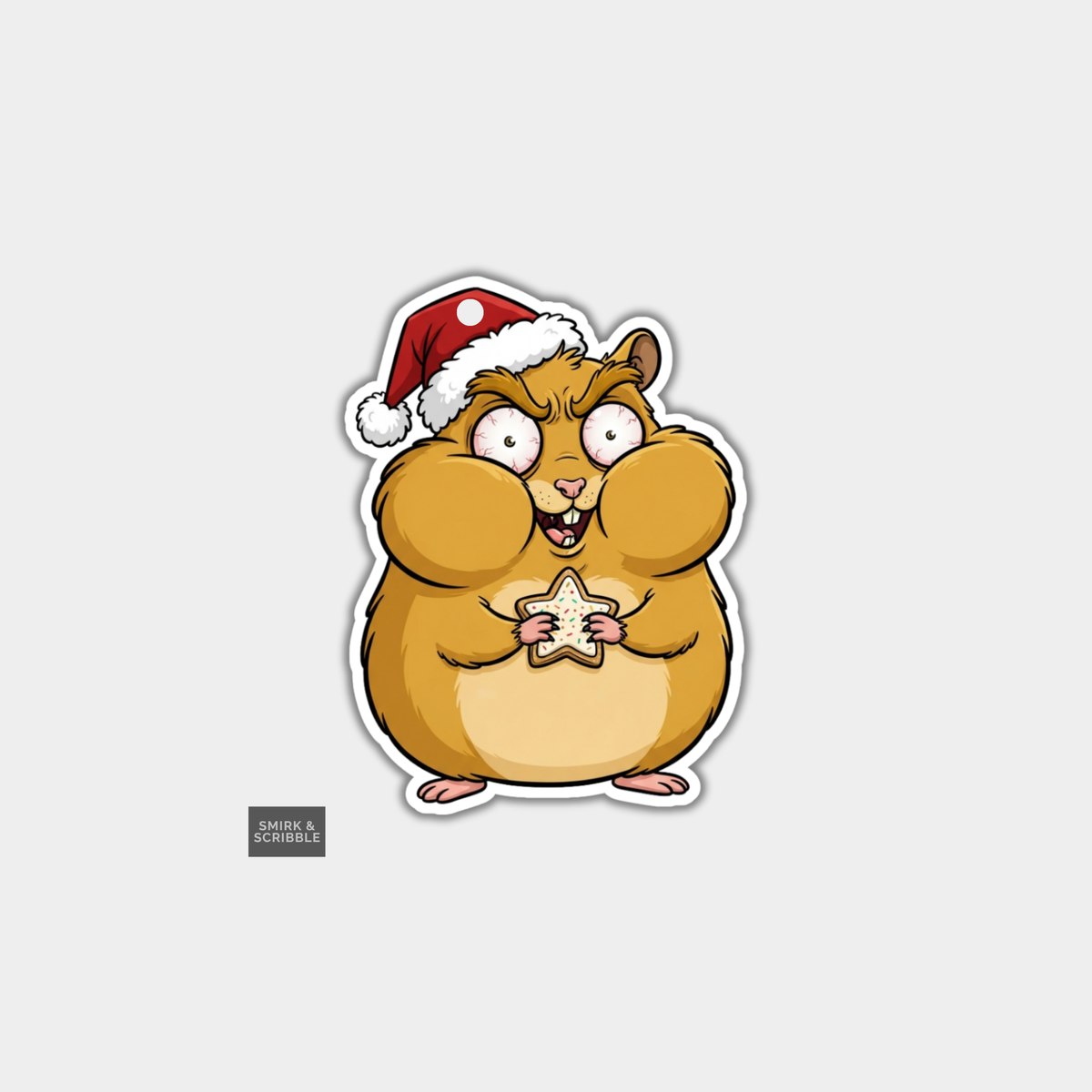 Funny Christmas Gift Tags - Cute Greedy Hamster