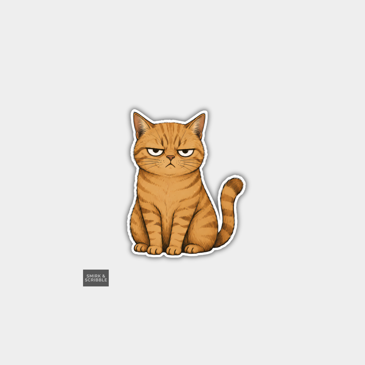 Funny Die Cut Vinyl Sticker - Serious Cat