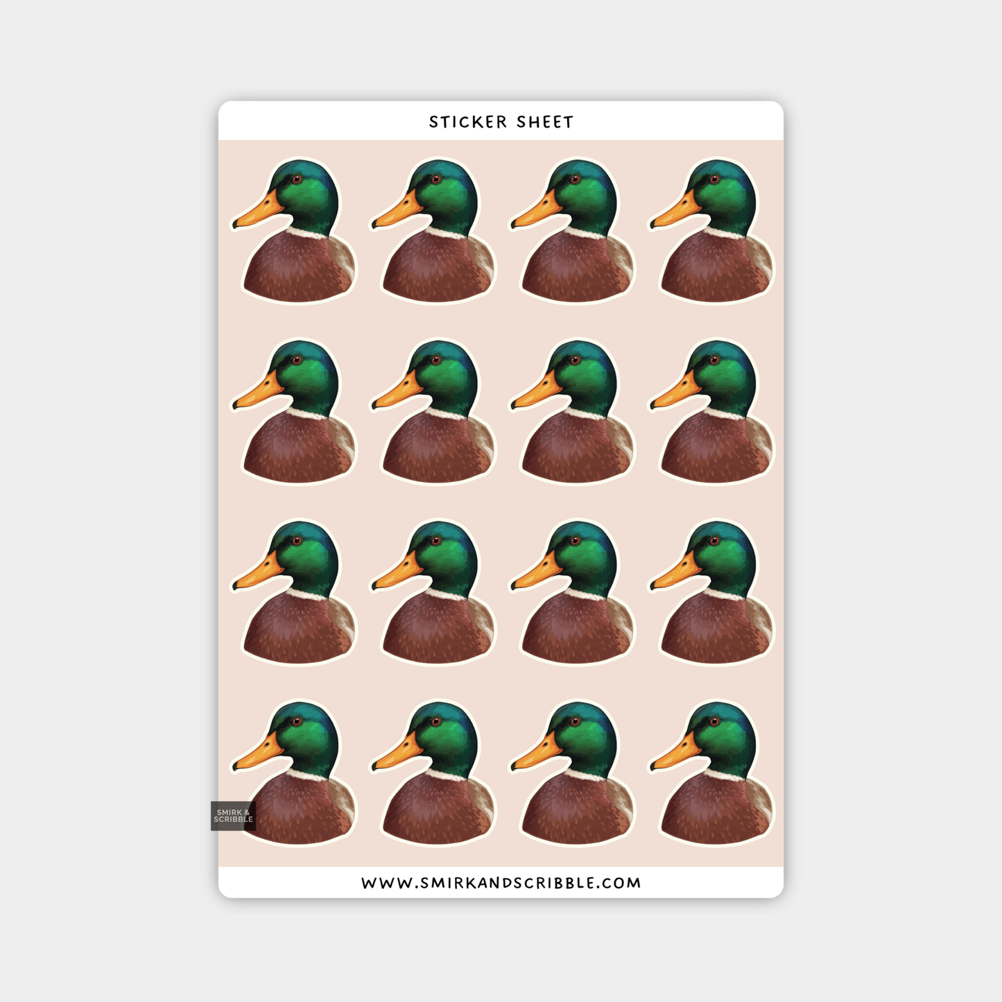 Mallard Duck Sticker Sheet