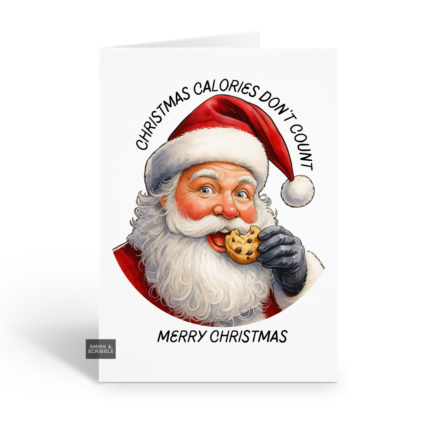 Calories Santa Christmas Card