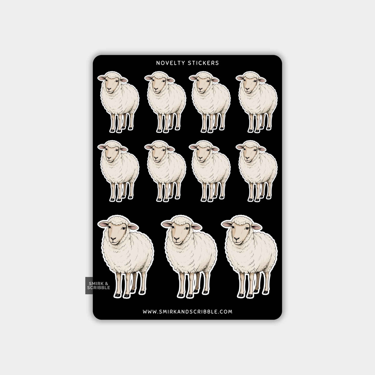 Funny Vinyl Sticker Sheet - Sheep