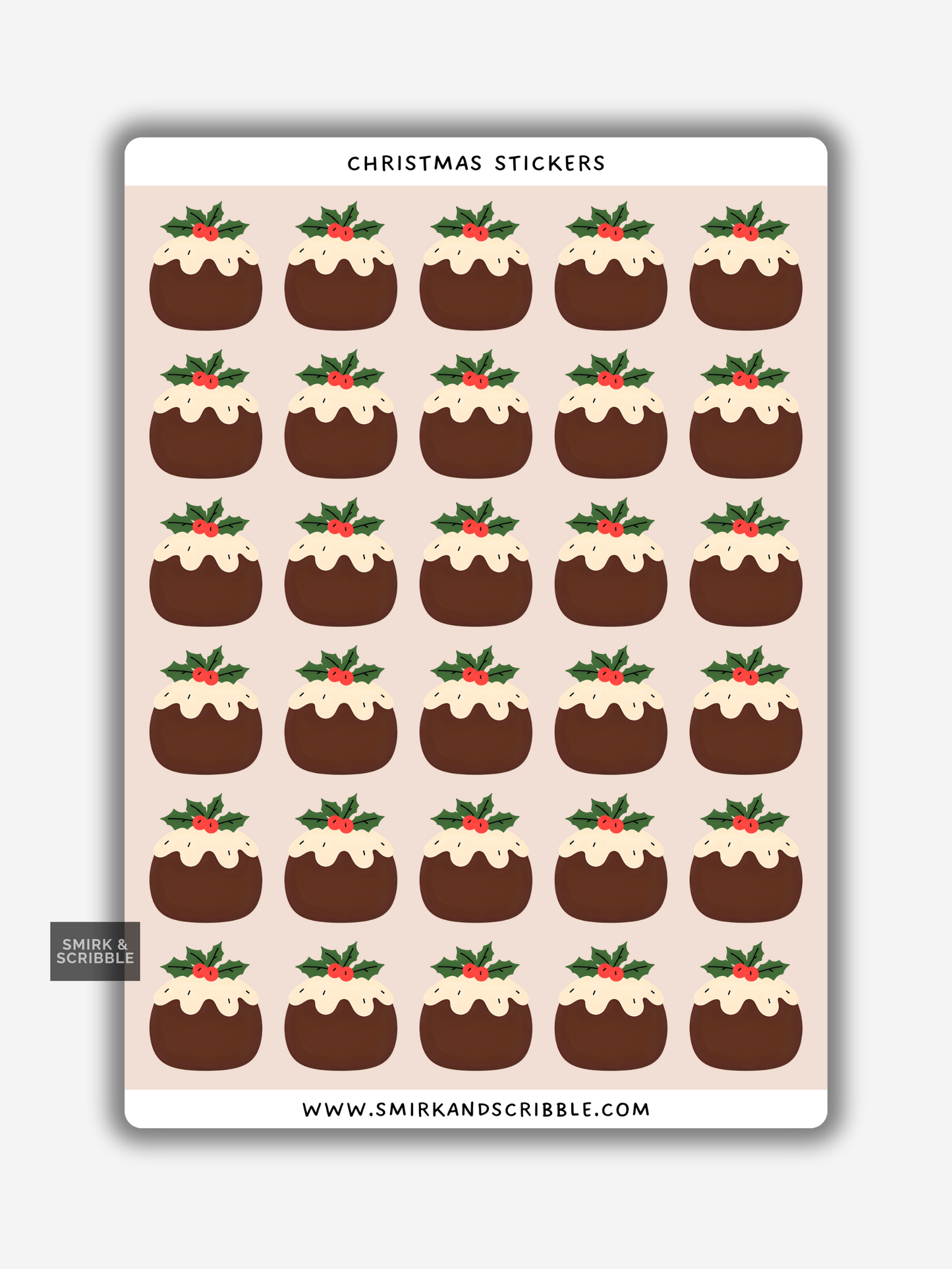 Christmas Pudding Sticker Sheet