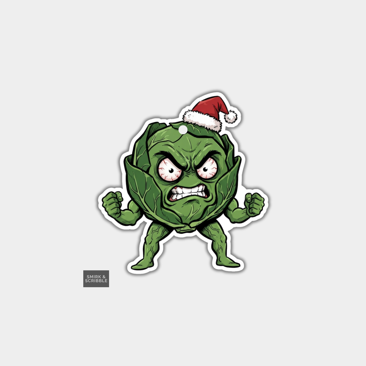 Funny Christmas Gift Tags -  Angry Brussels Sprout