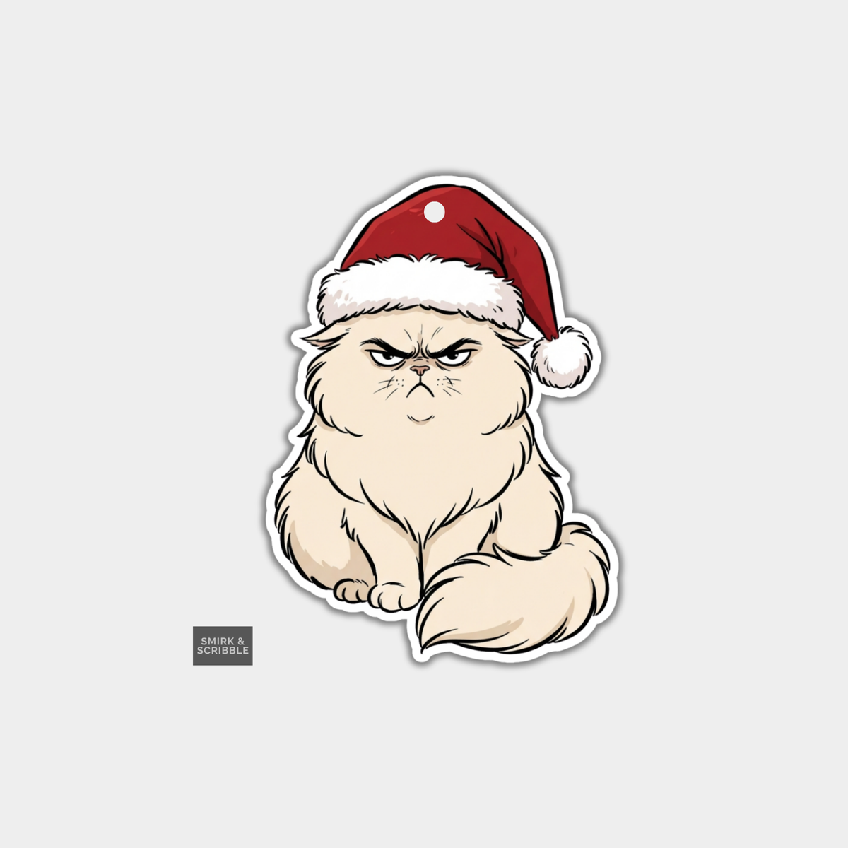 Funny Christmas Gift Tags -  Angry Fluffy Cat