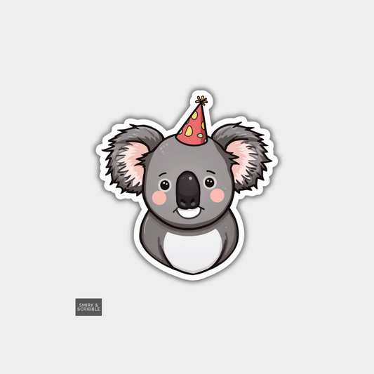 Birthday Koala Vinyl Sticker