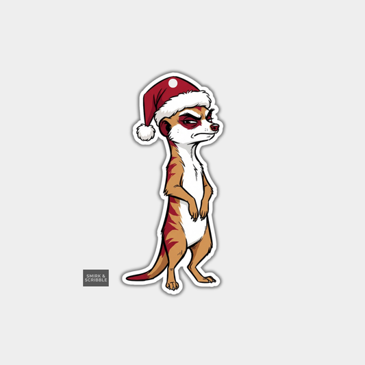 Funny Christmas Gift Tags -  Cute Angry Meerkat
