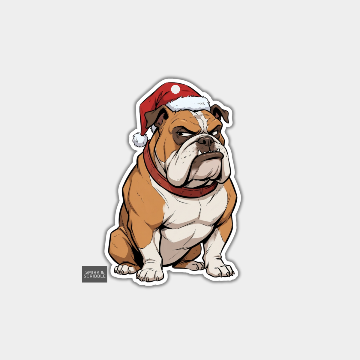 Funny Christmas Gift Tags -  Angry English Bulldog