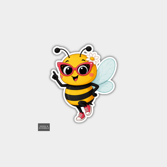 Funny Die Cut Vinyl Sticker - Cute Bee