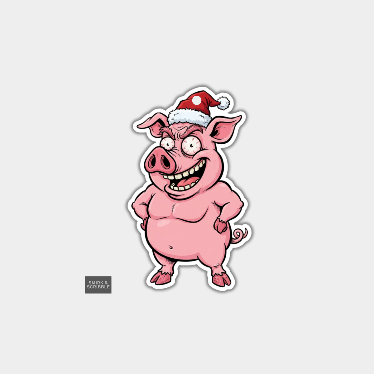 Funny Christmas Gift Tags - Cheeky Standing Pig