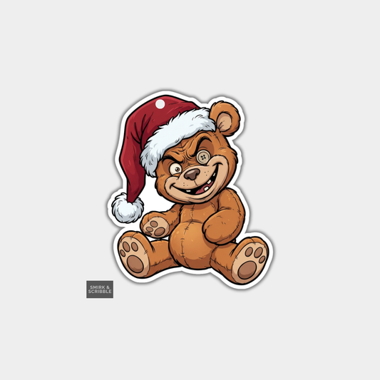 Funny Christmas Gift Tags - Cute Sinister Teddy Bear