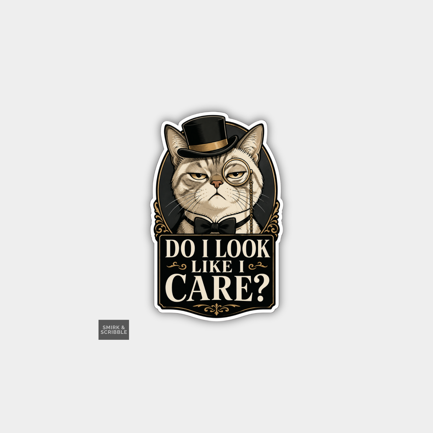 Funny Snarky Joke Vinyl Sticker - Rude Cat