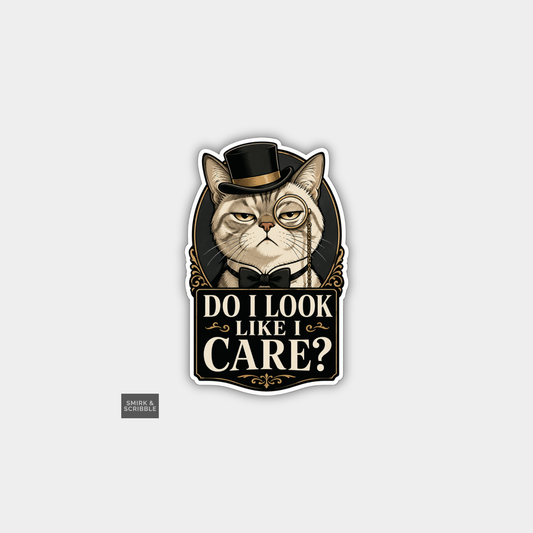 Funny Snarky Joke Vinyl Sticker - Rude Cat