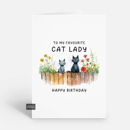 Cat Lady Birthday Card