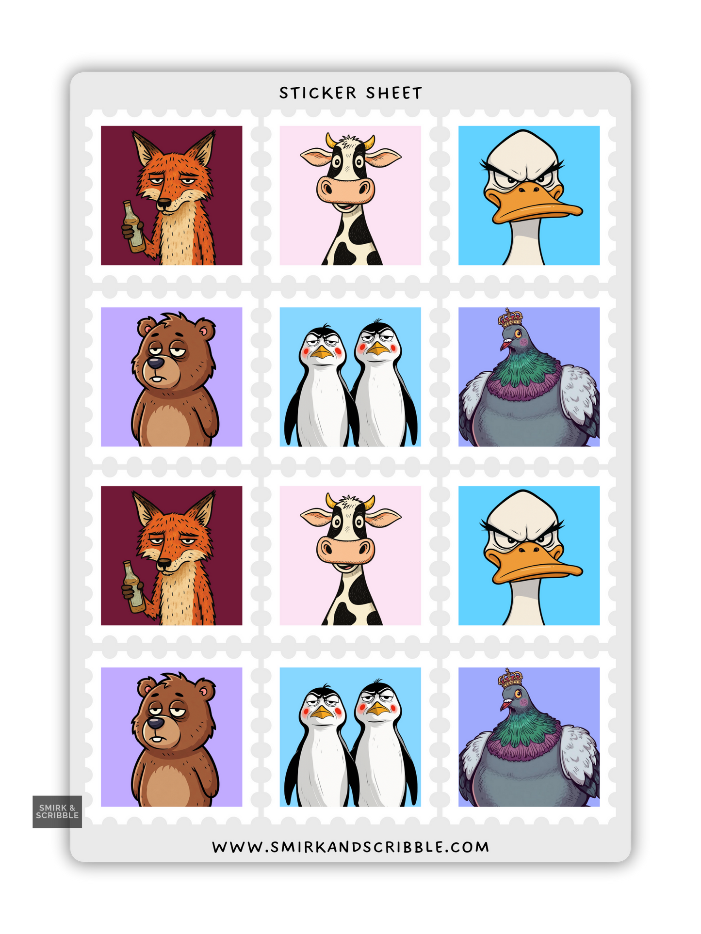 Funny Animal Stamp Stickers