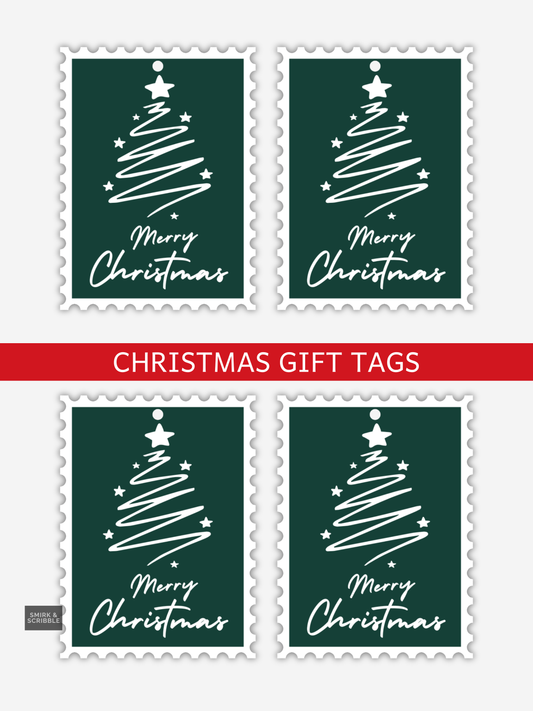 Green Merry Christmas Gift Tags