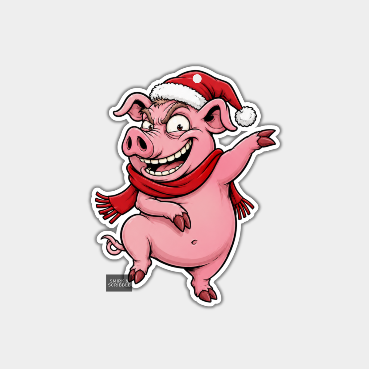 Funny Christmas Gift Tags - Cheeky Dancing Pig