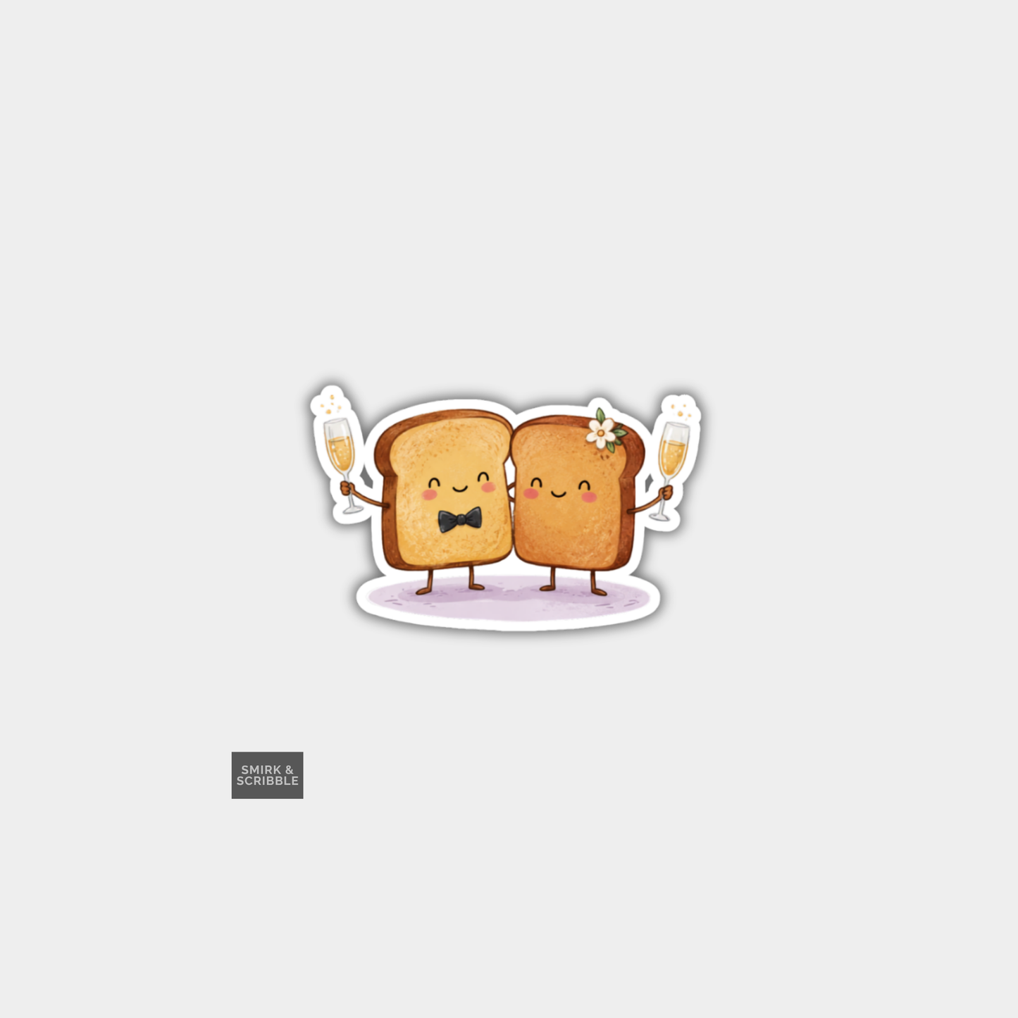 Funny Die Cut Vinyl Sticker - Engagement Toast