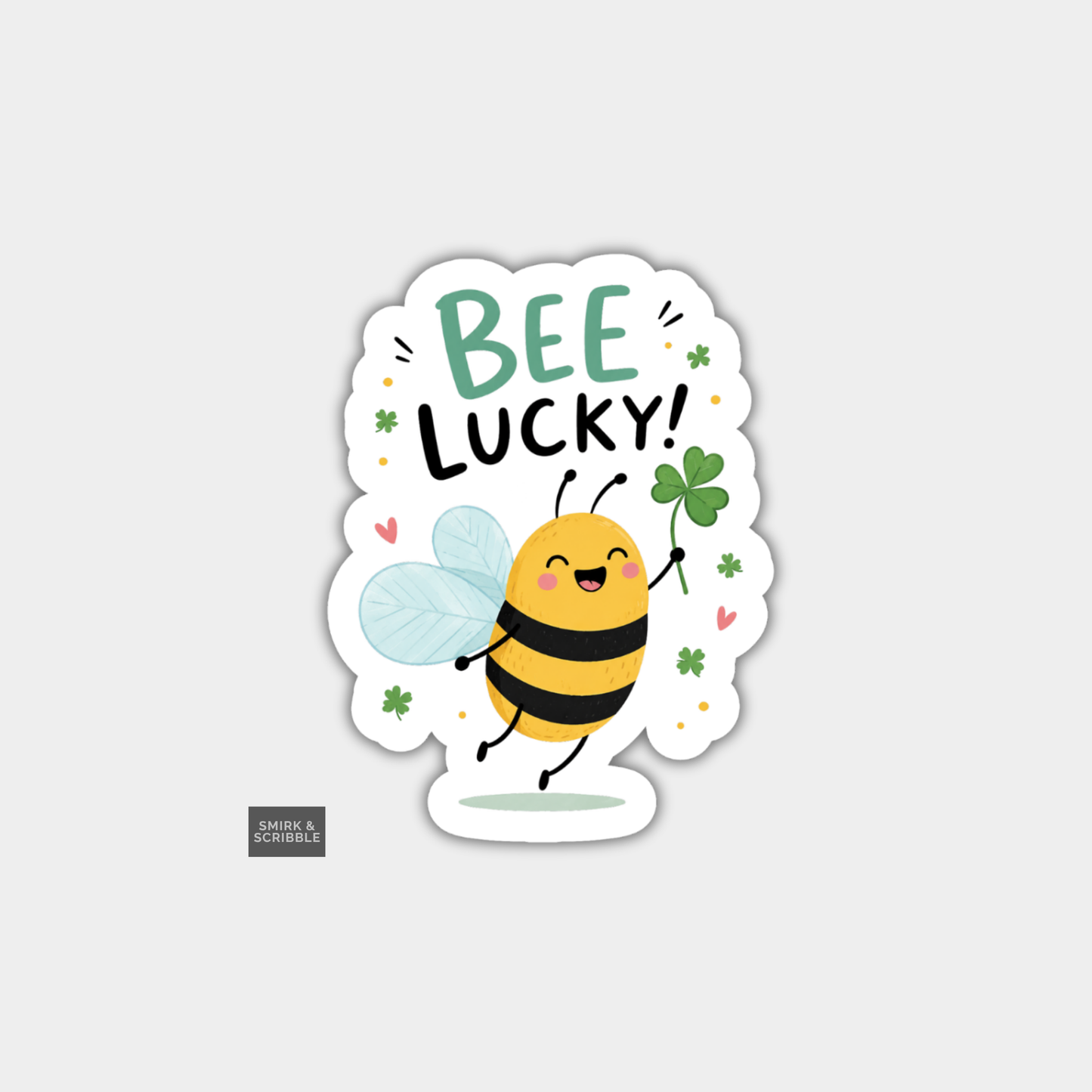 Funny Die Cut Vinyl Sticker - Bee Lucky