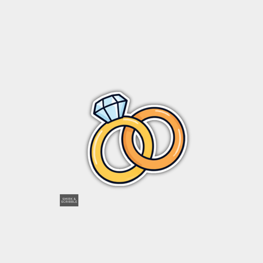 Funny Die Cut Vinyl Sticker - Wedding Rings