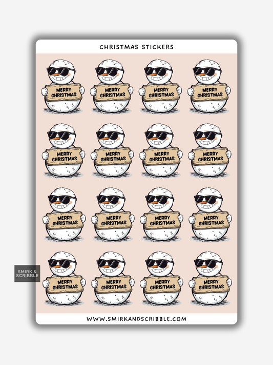 Snowman Christmas Sticker Sheet
