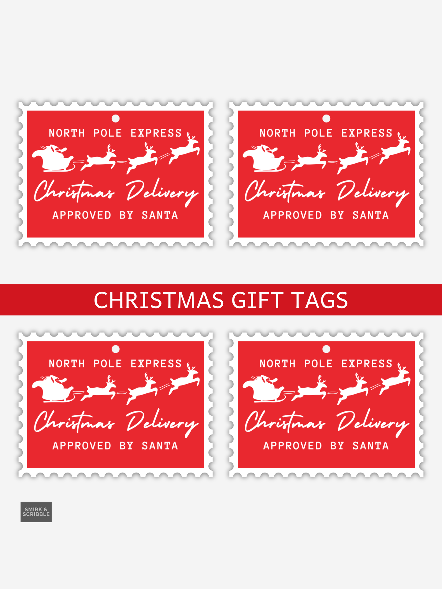 Red Delivery Christmas Gift Tags